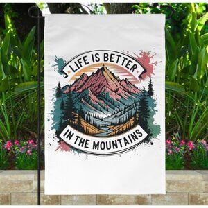 Custom 12x18 Mountains Garden Flag Vibrant Outdoor Lawn Porch Decoration